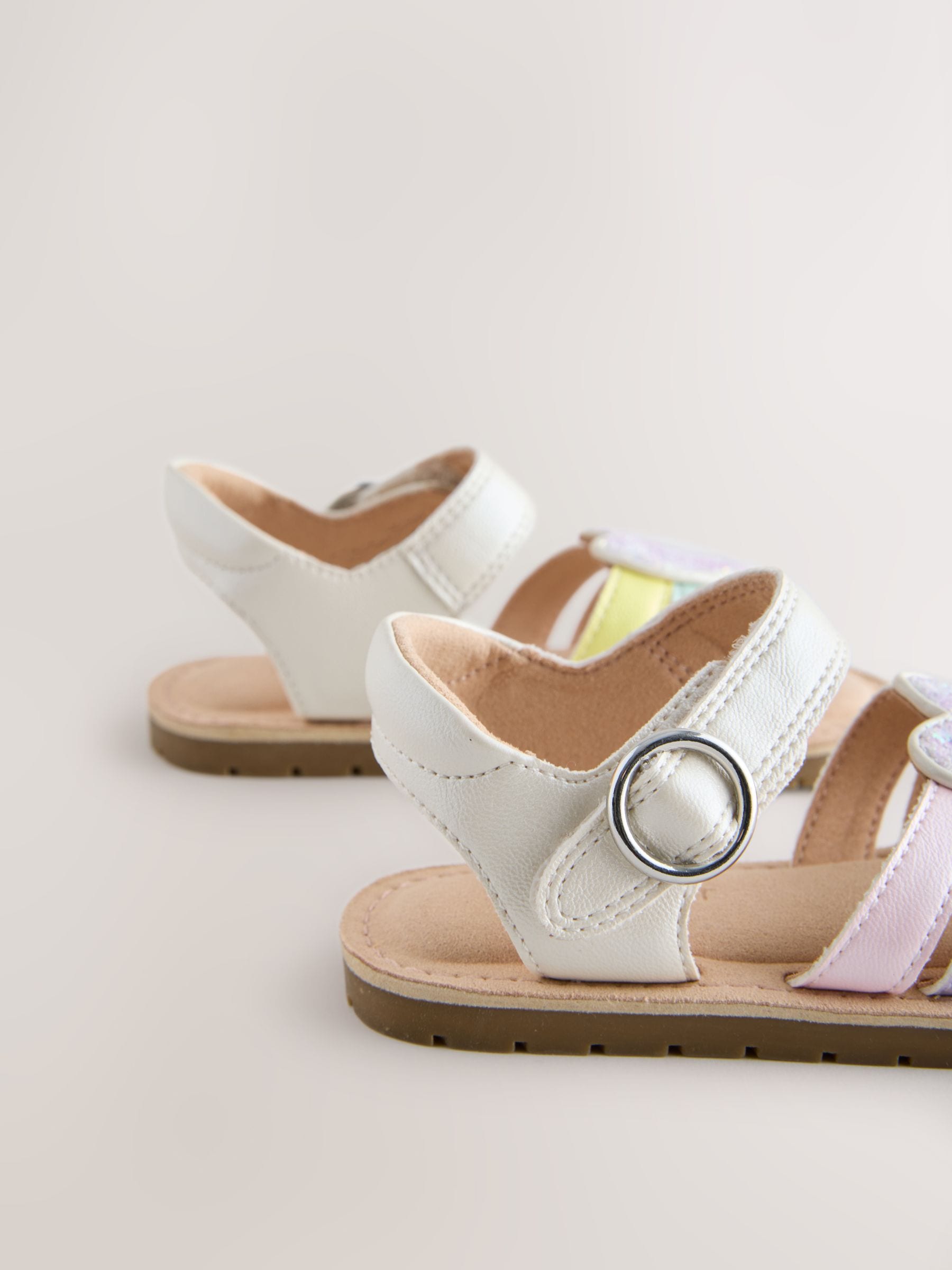 Multi Pastel Wide Fit (G) Heart Occasion Sandals