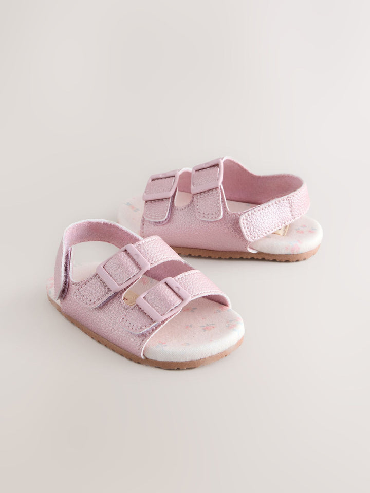 Pink Shimmer Touch and Fasten Baby Sandals immediate