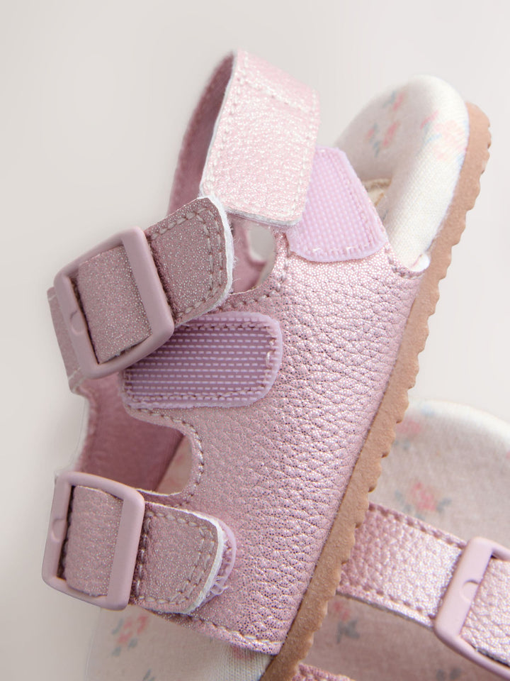 Pink Shimmer Touch and Fasten Baby Sandals immediate