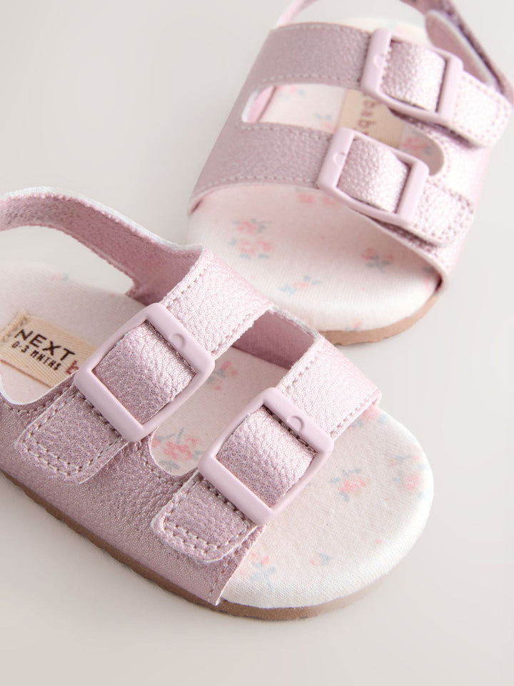 Pink Shimmer Touch and Fasten Baby Sandals immediate
