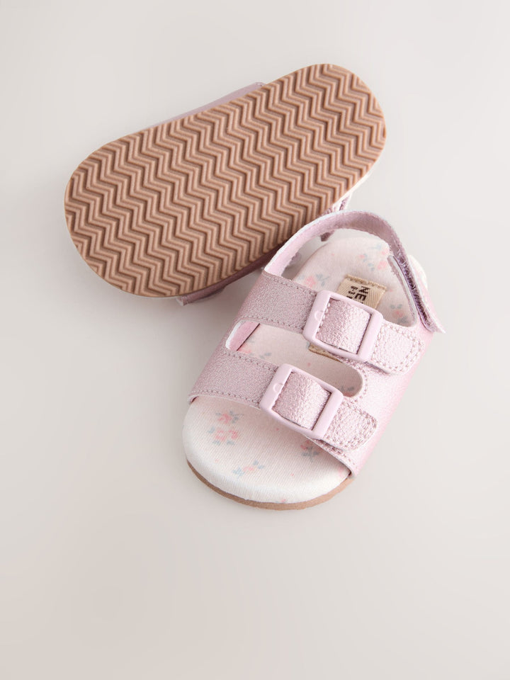 Pink Shimmer Touch and Fasten Baby Sandals immediate