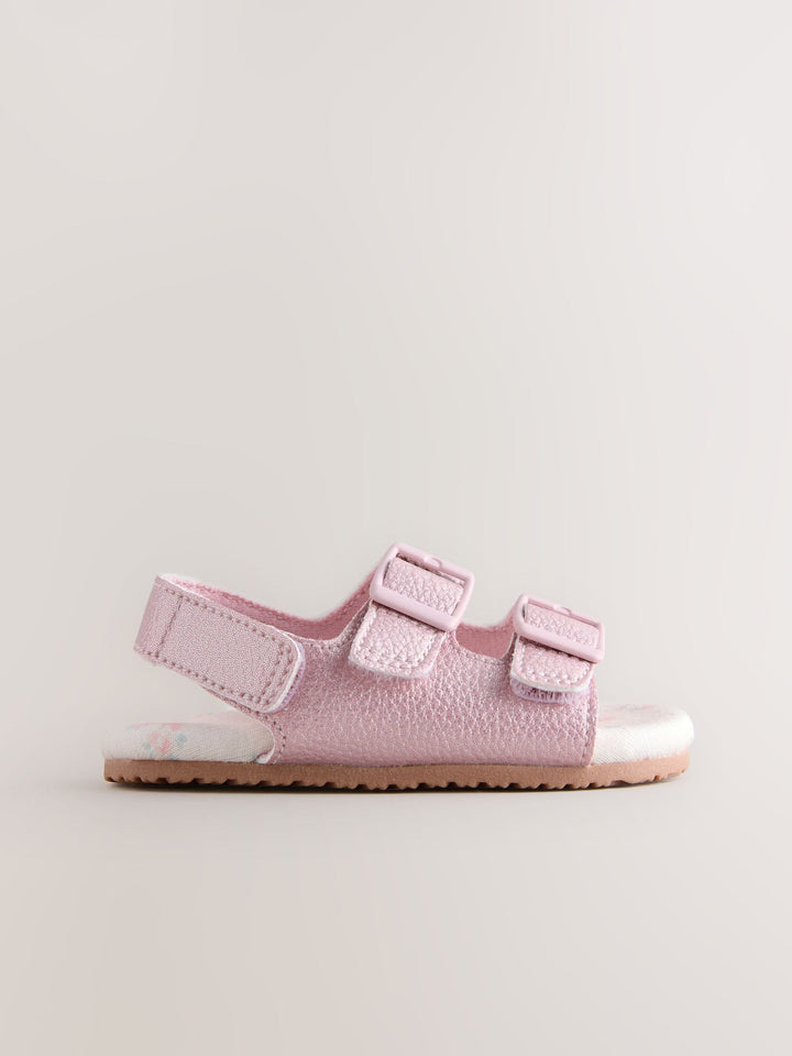 Pink Shimmer Touch and Fasten Baby Sandals immediate