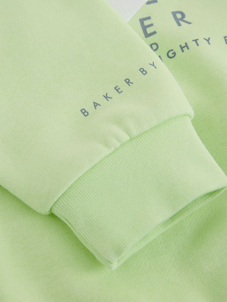 Baker by Ted Baker Lime Green/Grey Oversized Sweatshirt and Shorts Set