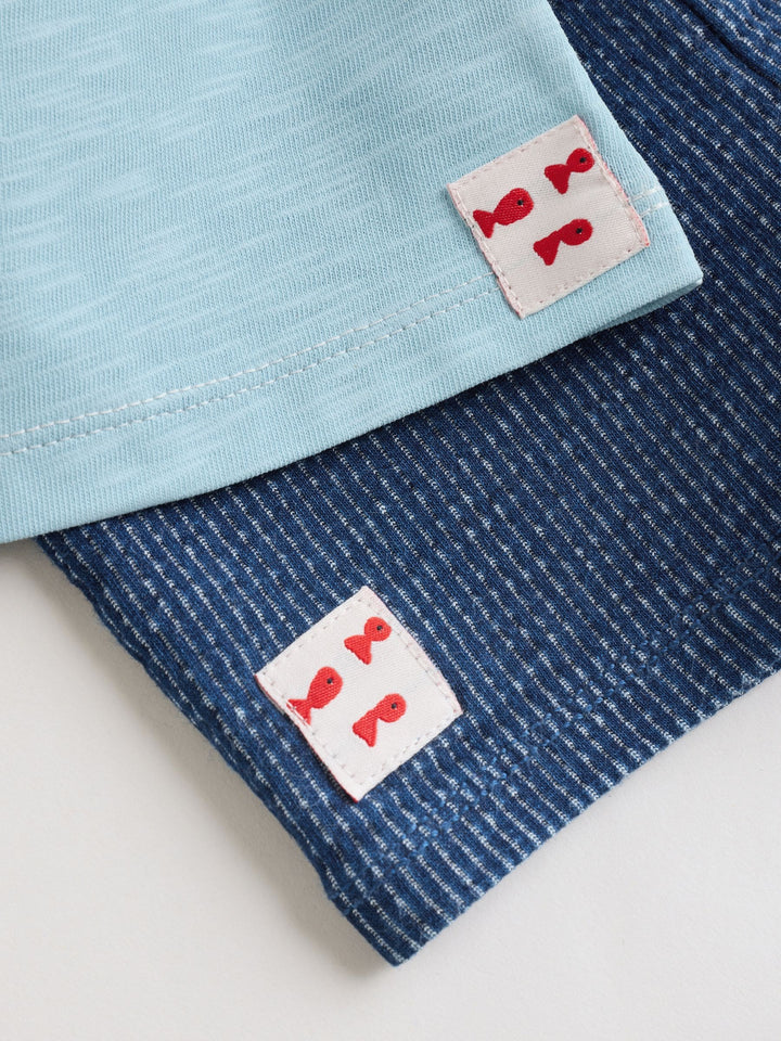 Blue Nautical Scene Top and Shorts Baby Set (0mths-2yrs)