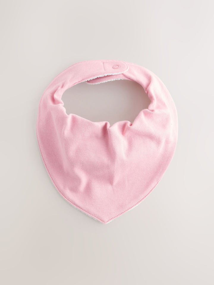 Pink 5 Pack Baby Dribble Bibs immediate