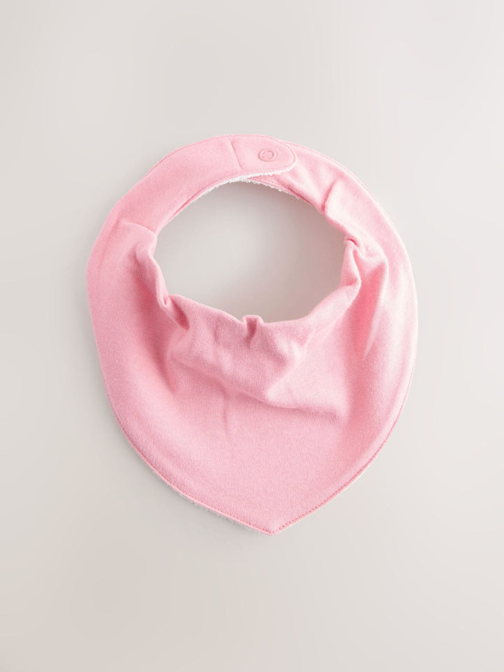 Pink 5 Pack Baby Dribble Bibs immediate