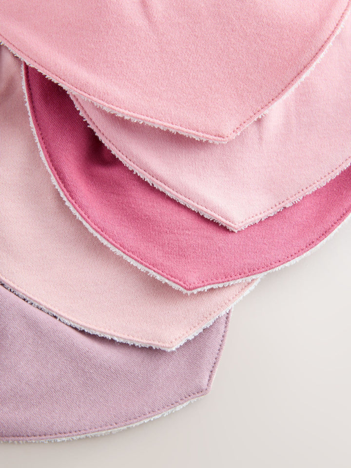 Pink 5 Pack Baby Dribble Bibs immediate