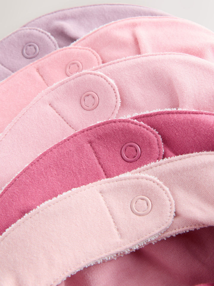 Pink 5 Pack Baby Dribble Bibs immediate