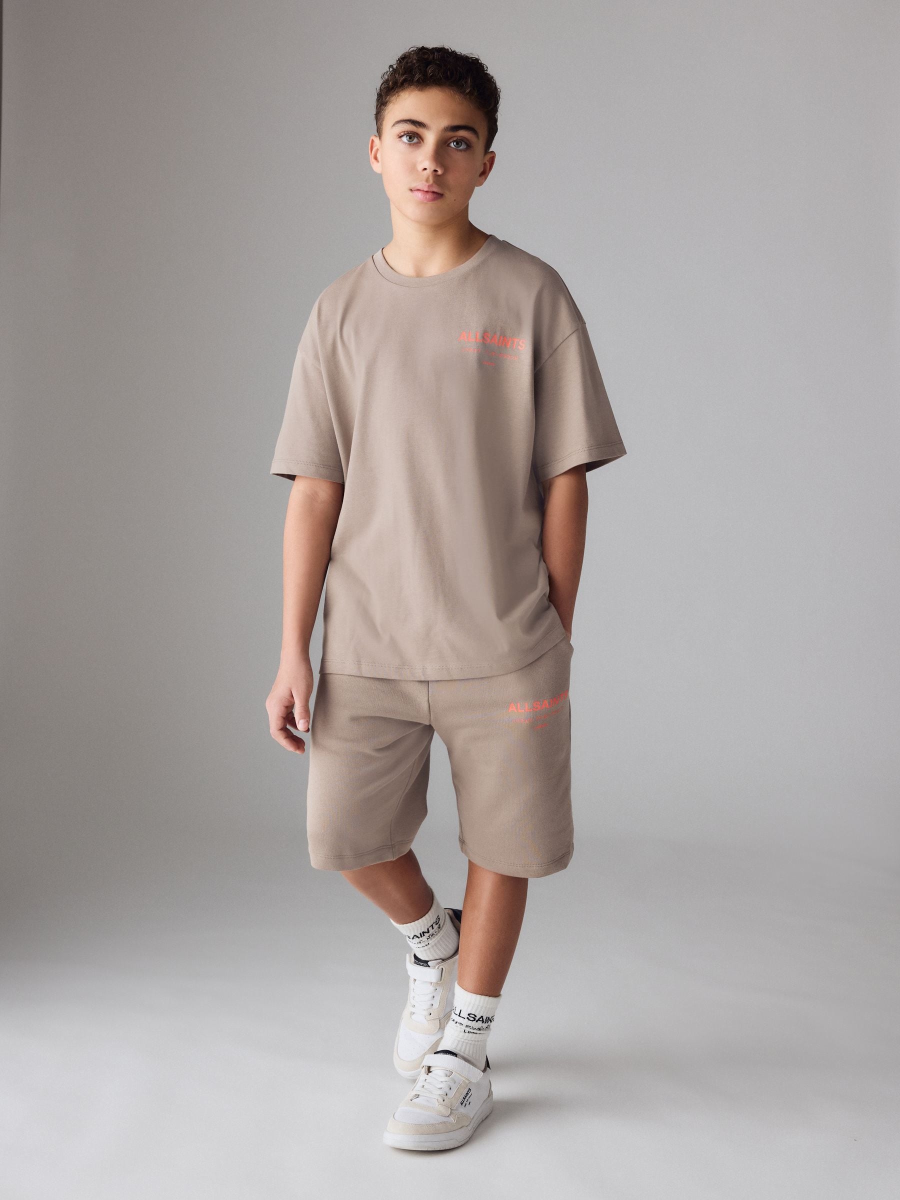 smALLSAINTS Light Brown Underground T-Shirt and Sweat Shorts Set
