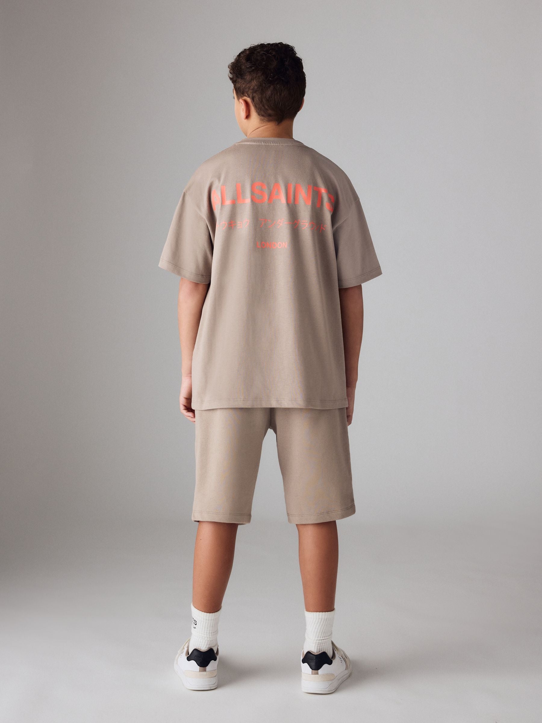 smALLSAINTS Light Brown Underground T-Shirt and Sweat Shorts Set