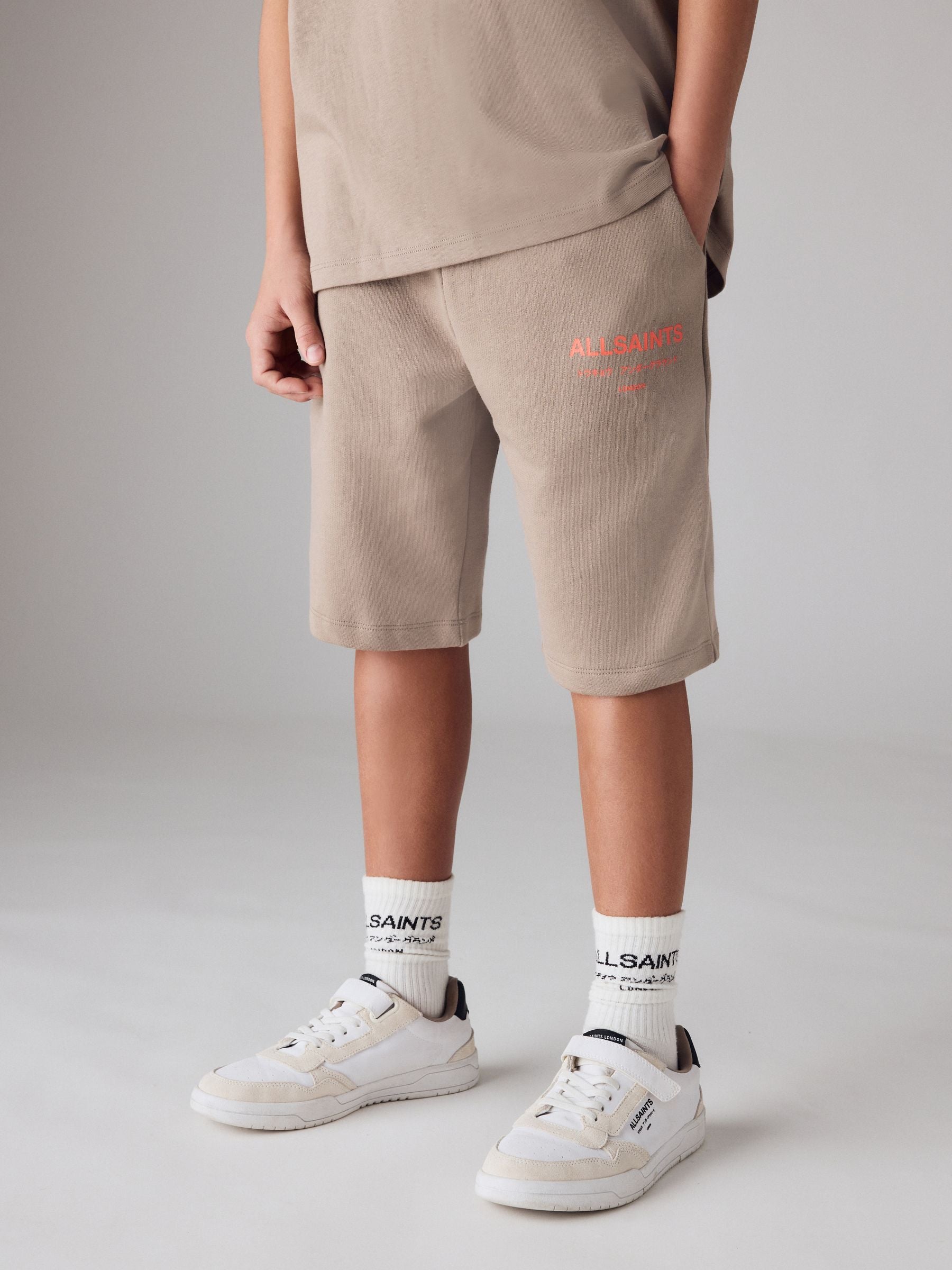 smALLSAINTS Light Brown Underground T-Shirt and Sweat Shorts Set