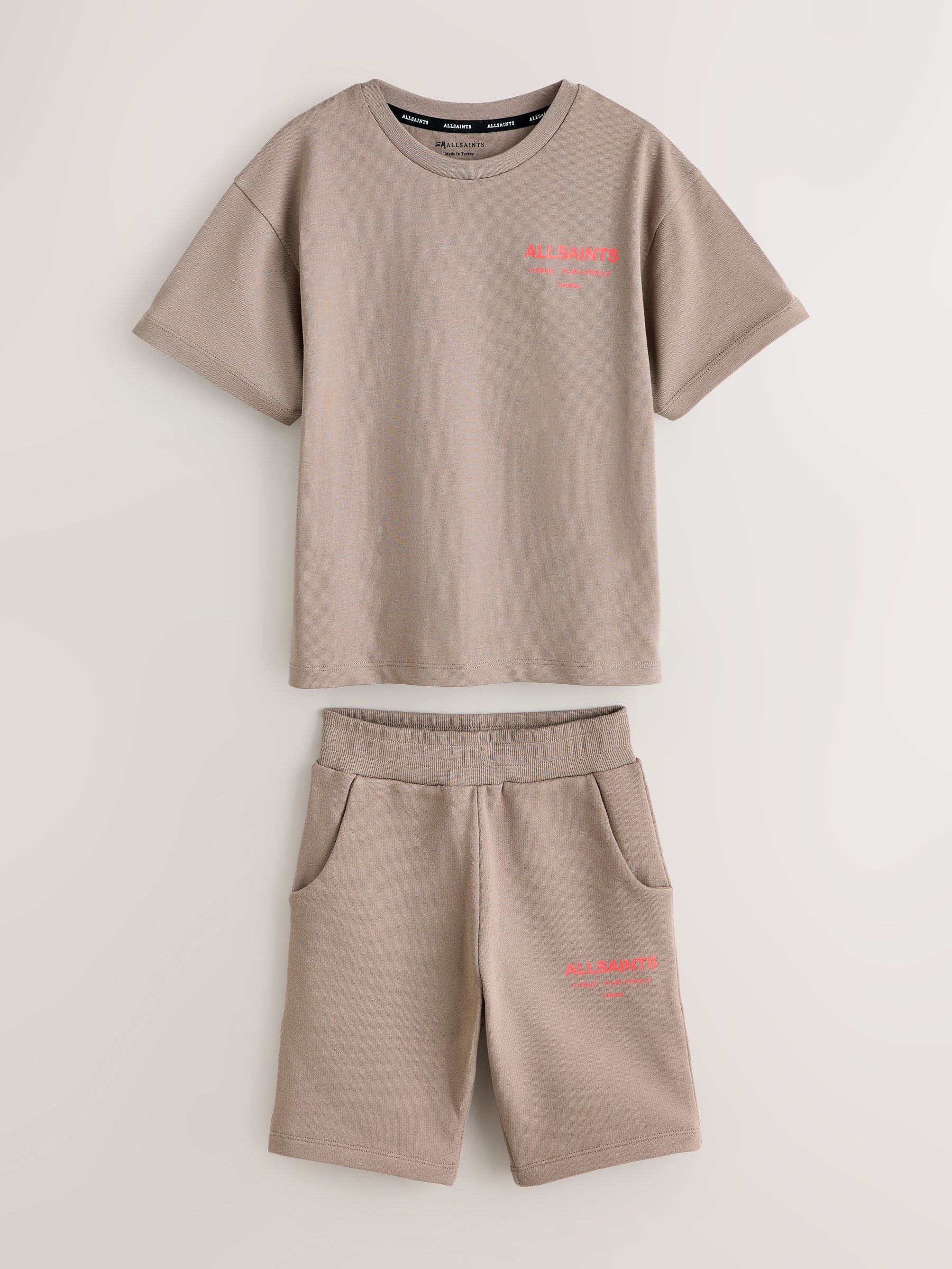 smALLSAINTS Light Brown Underground T-Shirt and Sweat Shorts Set