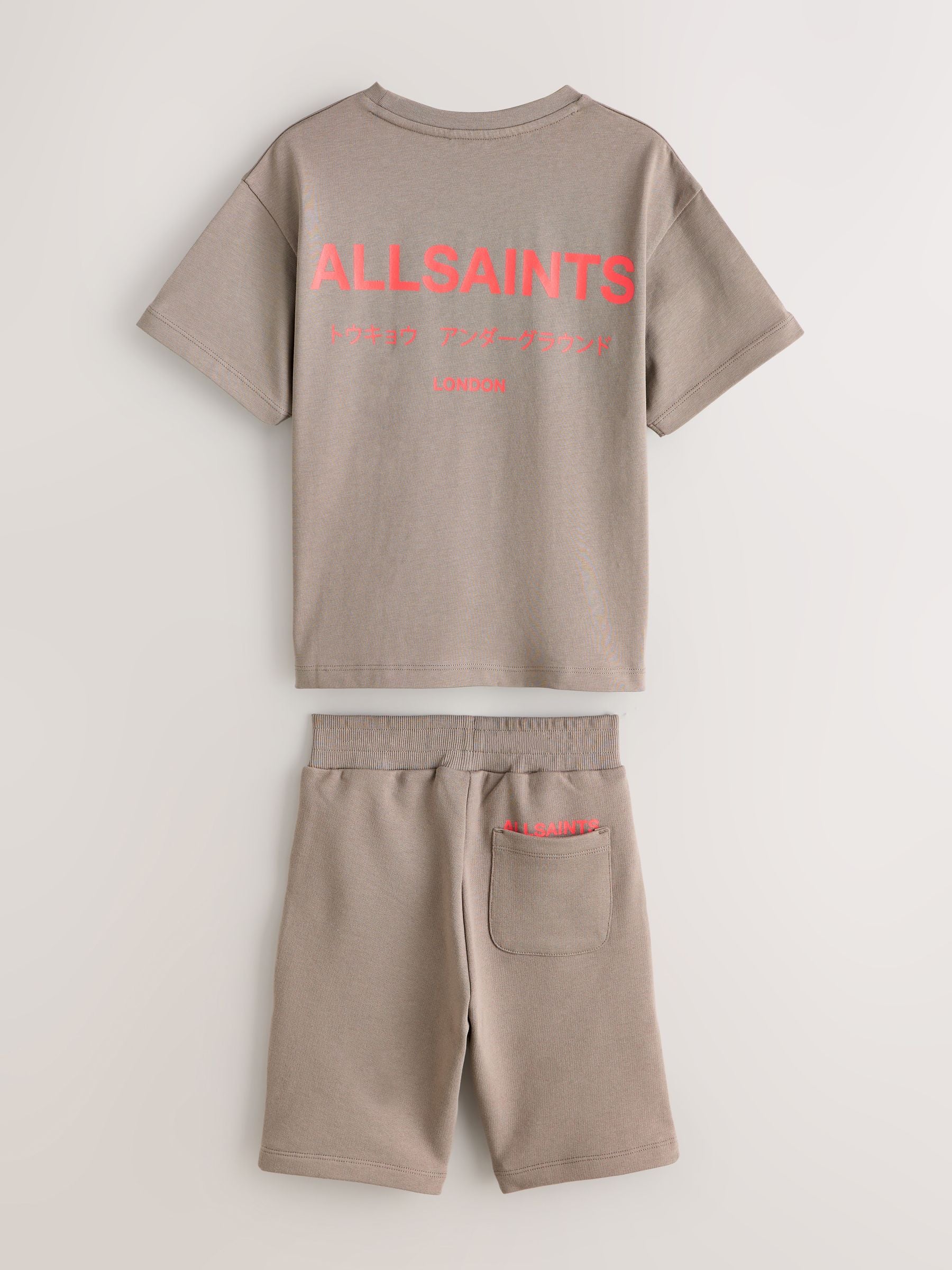 smALLSAINTS Light Brown Underground T-Shirt and Sweat Shorts Set