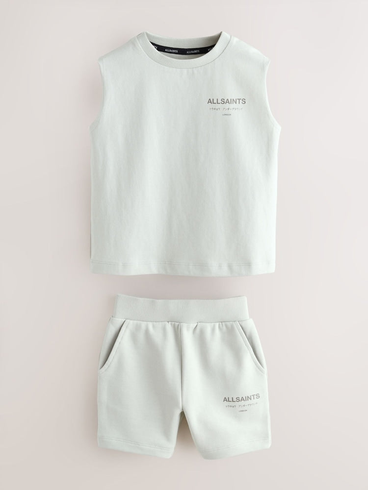 smALLSAINTS Light Grey Underground Sleeveless T-Shirt and Sweat Short Younger Set