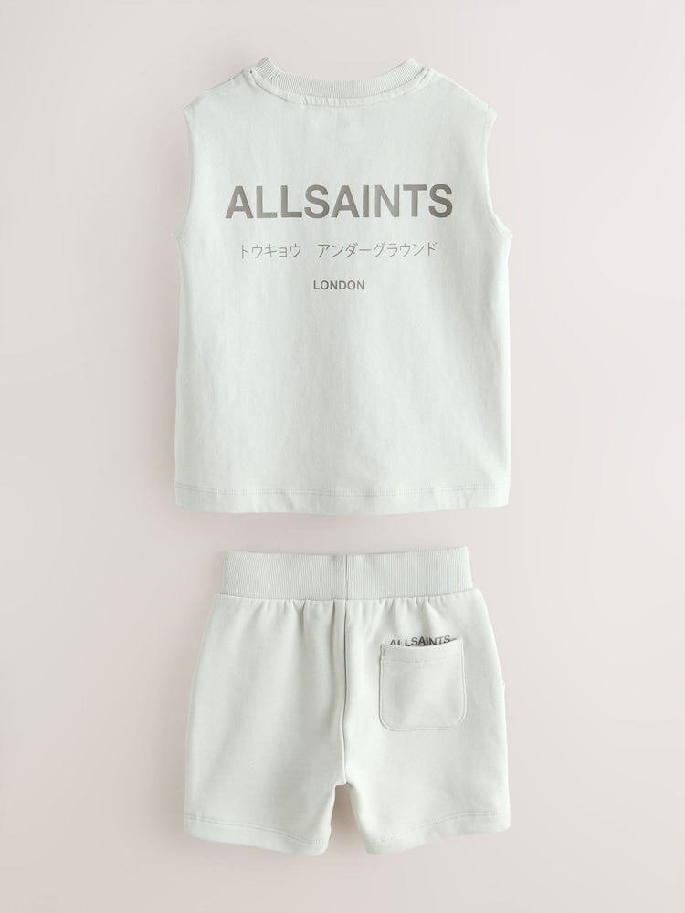 smALLSAINTS Light Grey Underground Sleeveless T-Shirt and Sweat Short Younger Set