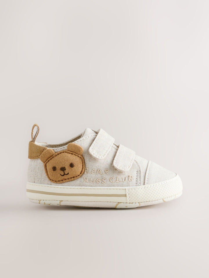 Neutral Bear Touch Fastening Baby Trainers (0-2mths)