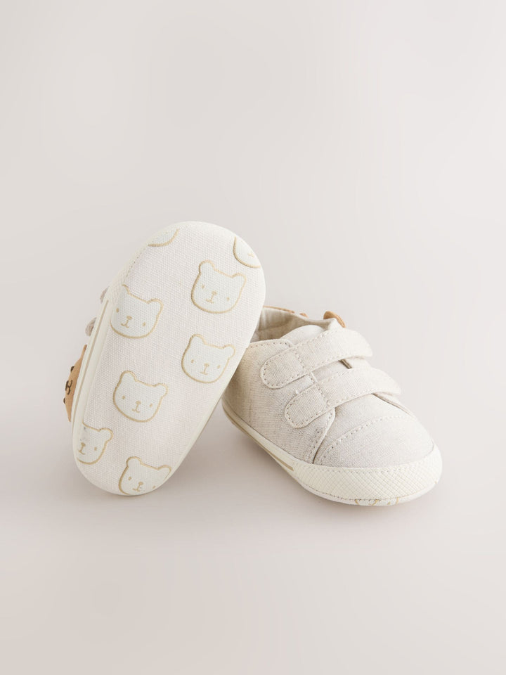Neutral Bear Touch Fastening Baby Trainers (0-2mths)