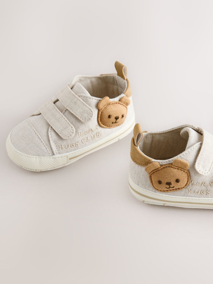 Neutral Bear Touch Fastening Baby Trainers (0-2mths)