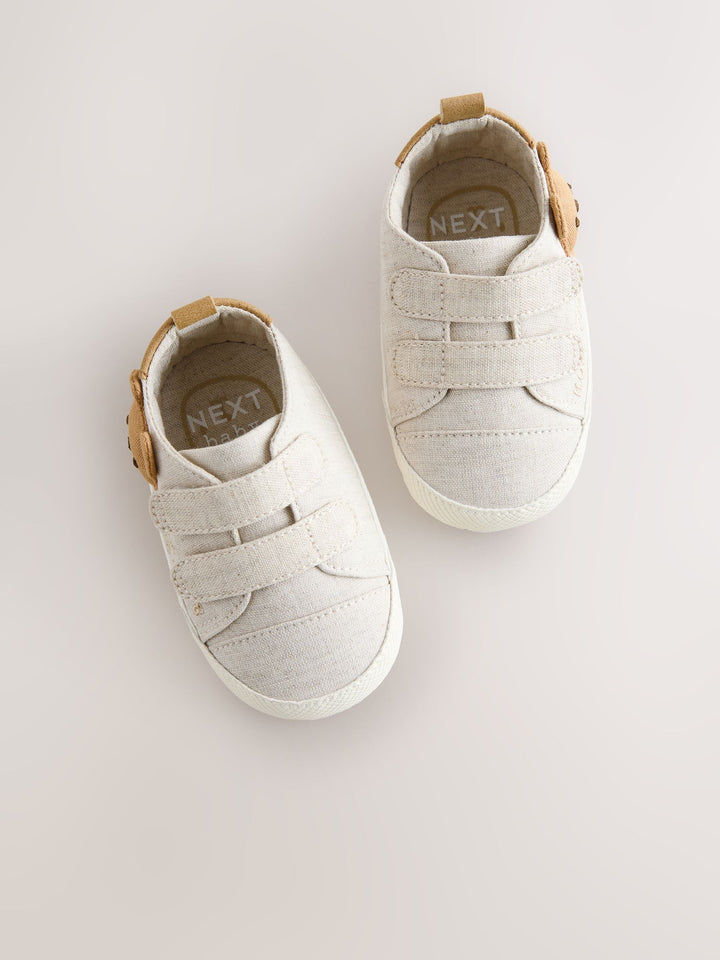 Neutral Bear Touch Fastening Baby Trainers (0-2mths)