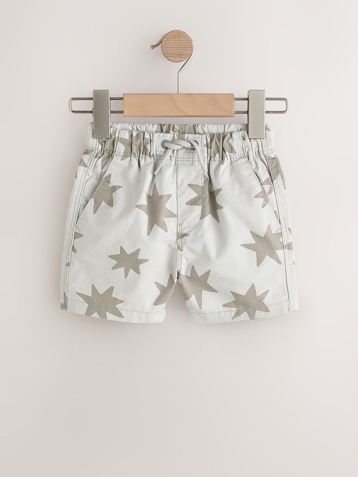 Brown/Star/Checkerboard Pull On Shorts 3 Pack (3mths-7yrs)