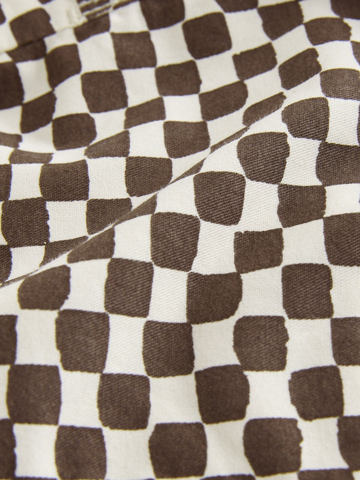 Brown/Star/Checkerboard Pull On Shorts 3 Pack (3mths-7yrs)