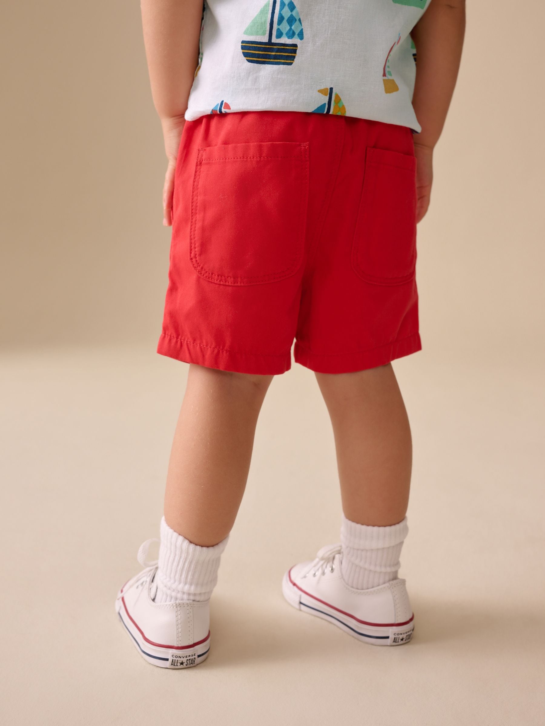 Red Pull On Shorts (3mths-7yrs)