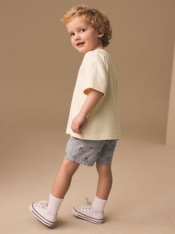 Blue Bear Print Pull On Shorts (3mths-7yrs)