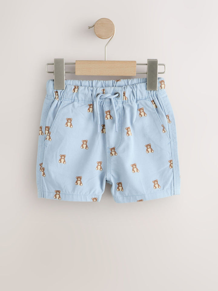 Blue Bear Print Pull On Shorts (3mths-7yrs)