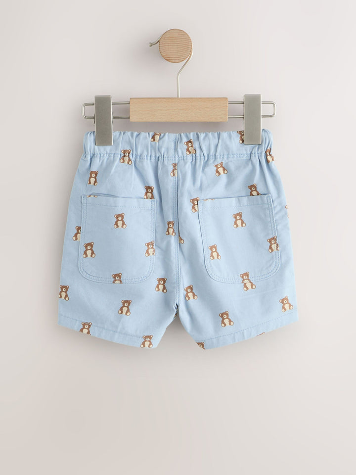 Blue Bear Print Pull On Shorts (3mths-7yrs)