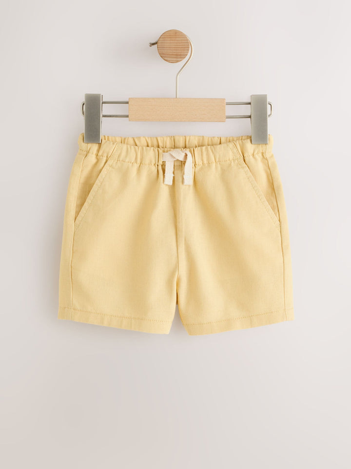 Blue/Yellow/Dino Linen Blend Shorts 3 Pack (3mths-7yrs)