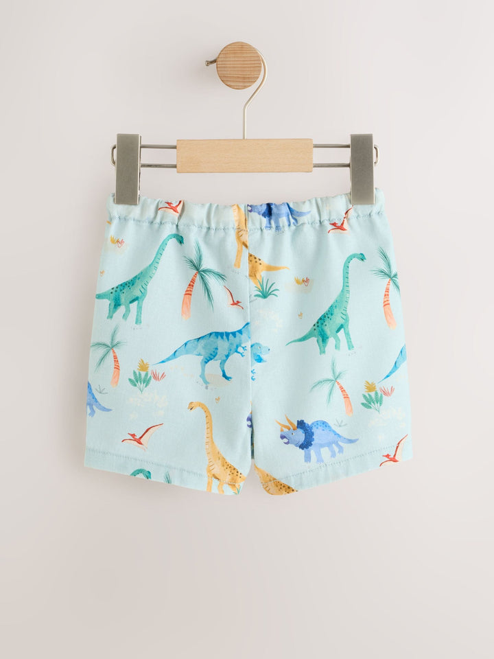 Blue/Yellow/Dino Linen Blend Shorts 3 Pack (3mths-7yrs)