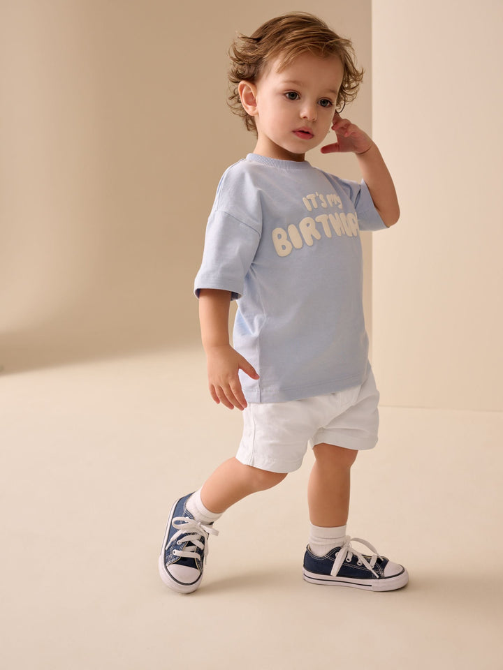 Navy/Chambray/Tan/White/Blue Pull On Shorts 5 Pack (3mths-7yrs)