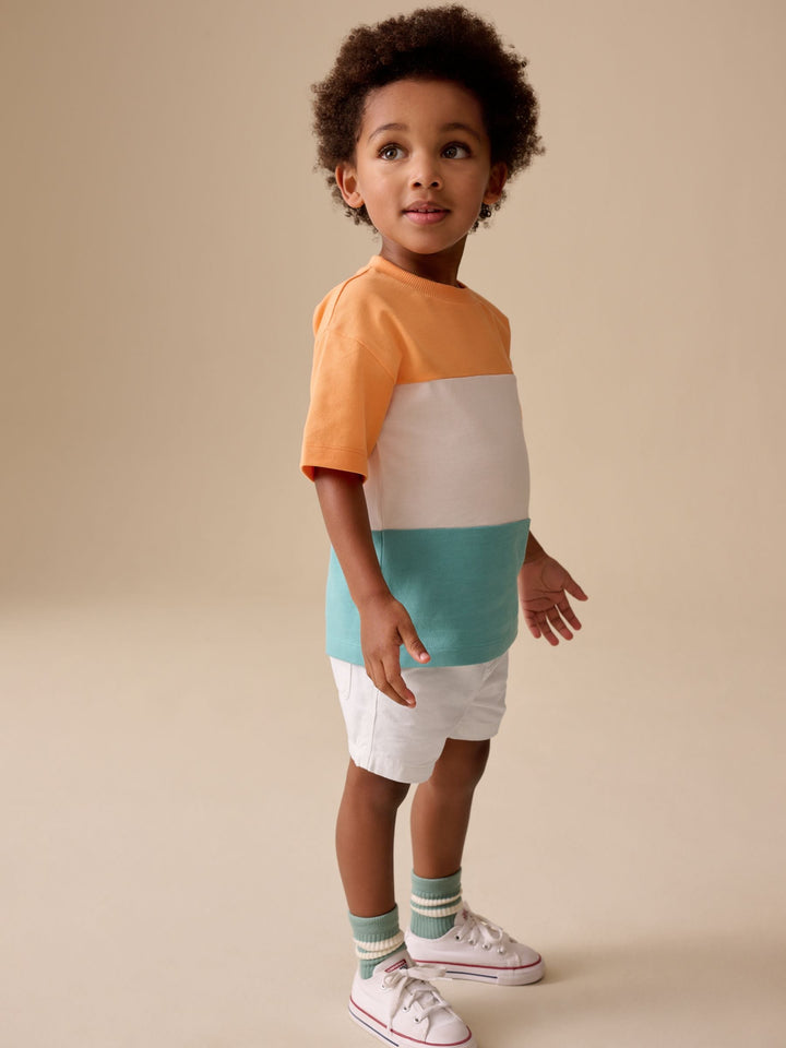 Navy/Chambray/Tan/White/Blue Pull On Shorts 5 Pack (3mths-7yrs)
