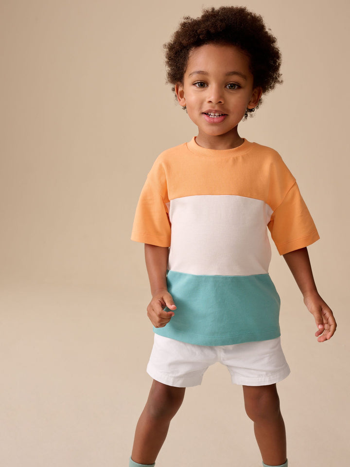 Navy/Chambray/Tan/White/Blue Pull On Shorts 5 Pack (3mths-7yrs)