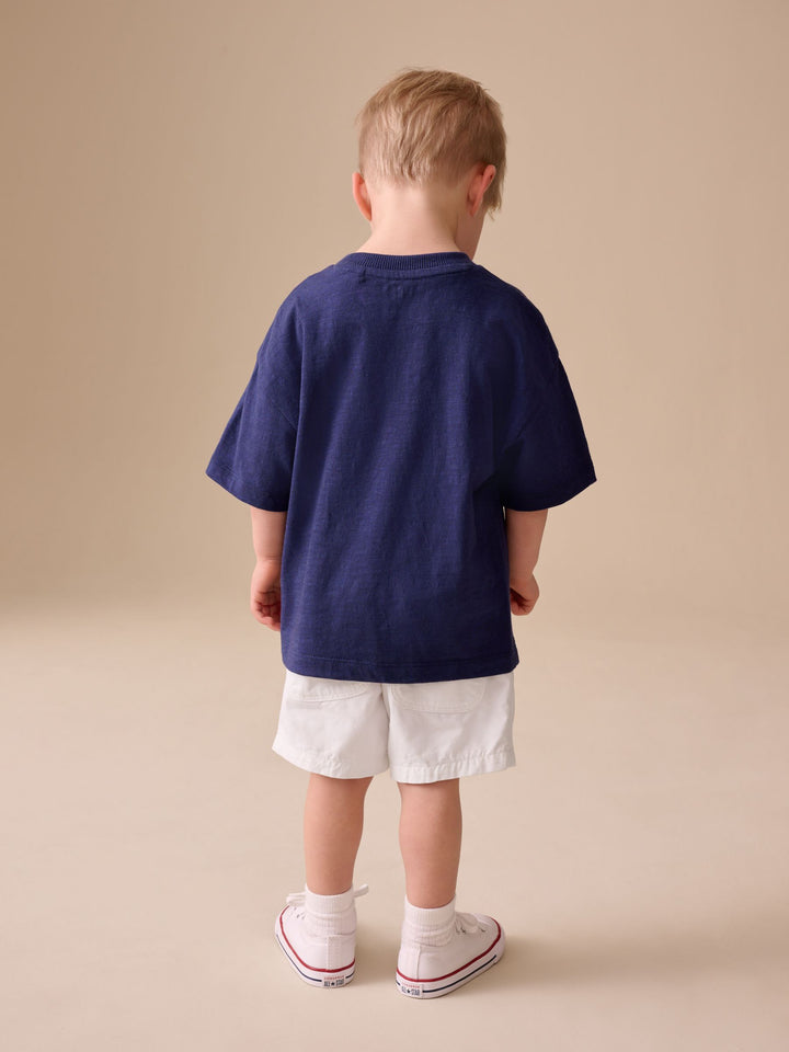 Navy/Chambray/Tan/White/Blue Pull On Shorts 5 Pack (3mths-7yrs)