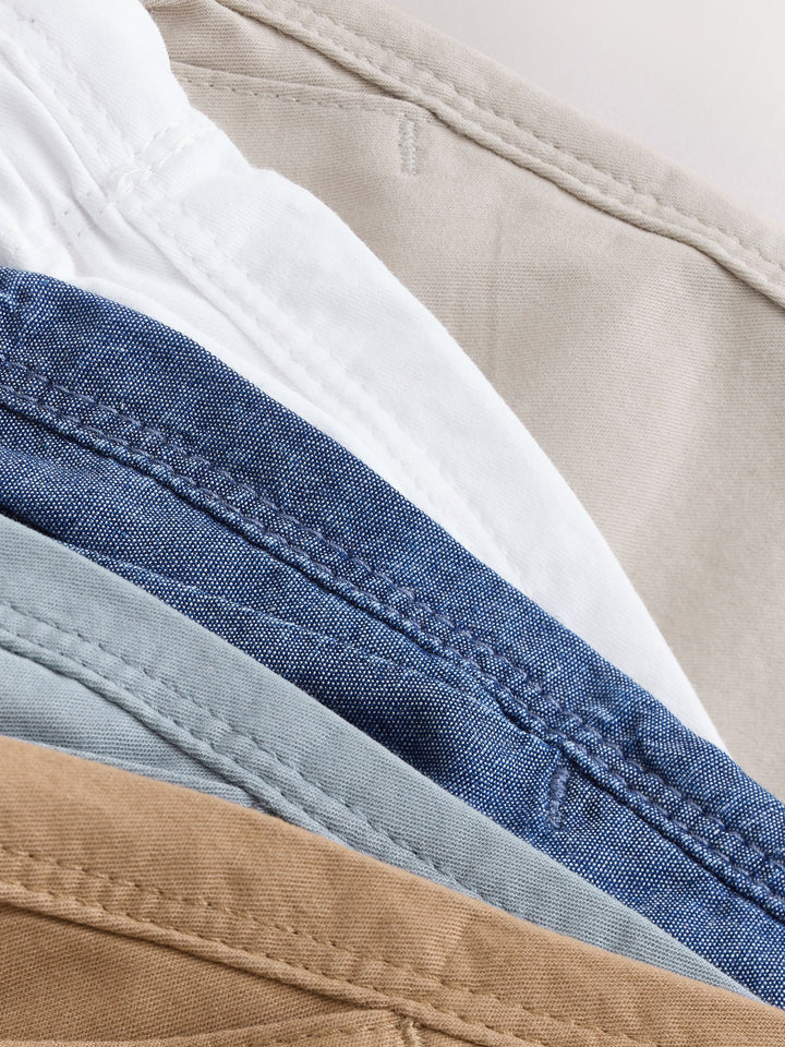Navy/Chambray/Tan/White/Blue Pull On Shorts 5 Pack (3mths-7yrs)