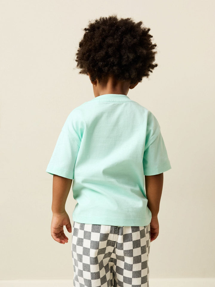 Mint Green Smile Short Sleeve Small Graphic T-Shirt (3mths-8yrs)