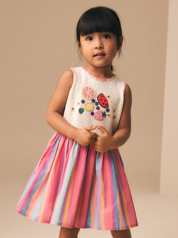 Rainbow Fruit Embroidered Dress (3mths-7yrs)