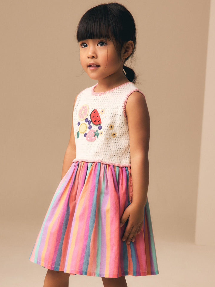 Rainbow Fruit Embroidered Dress (3mths-7yrs)
