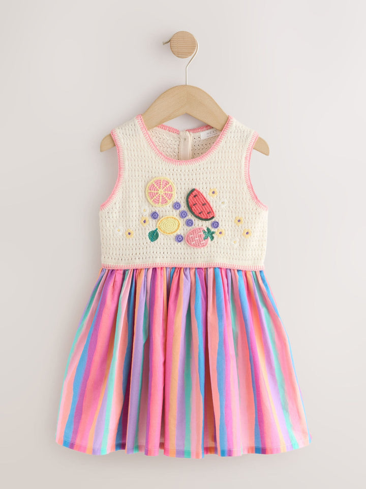 Rainbow Fruit Embroidered Dress (3mths-7yrs)