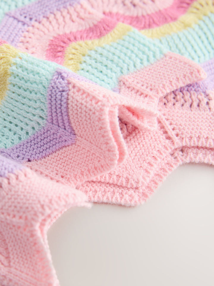 Pink Stripe Knitted Top And Shorts Set (3mths-7yrs)
