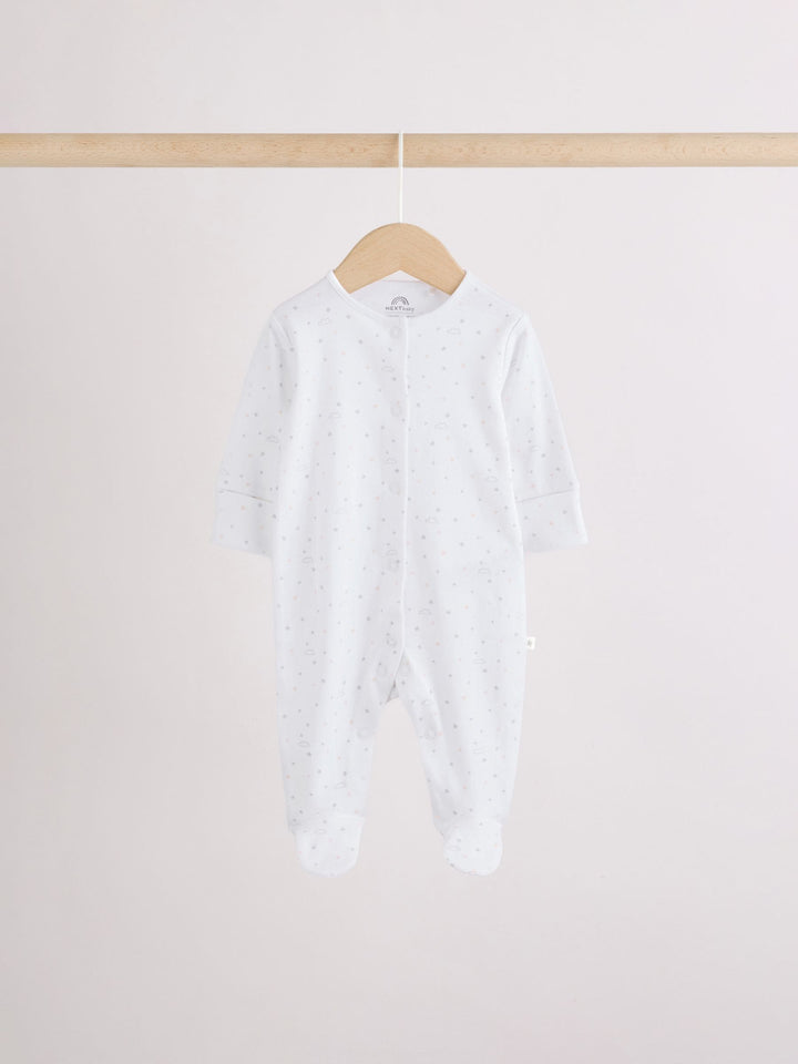 Grey Elephant Baby Sleepsuits 3 Pack (0-2yrs)