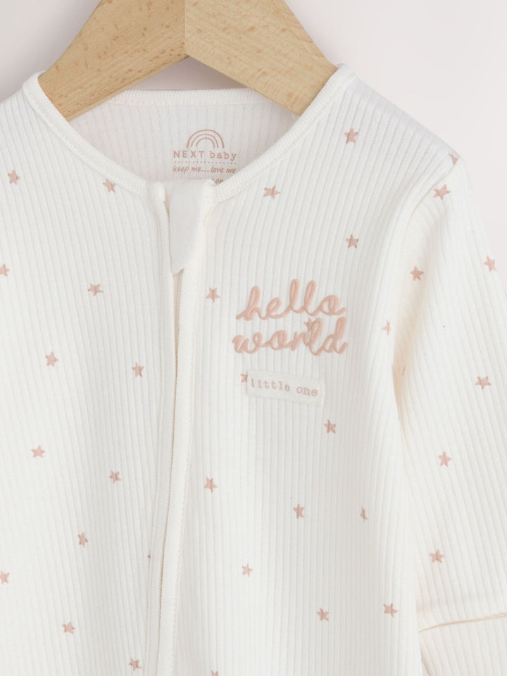 Cream Baby Sleepsuit and Hat Set (0-9mths)