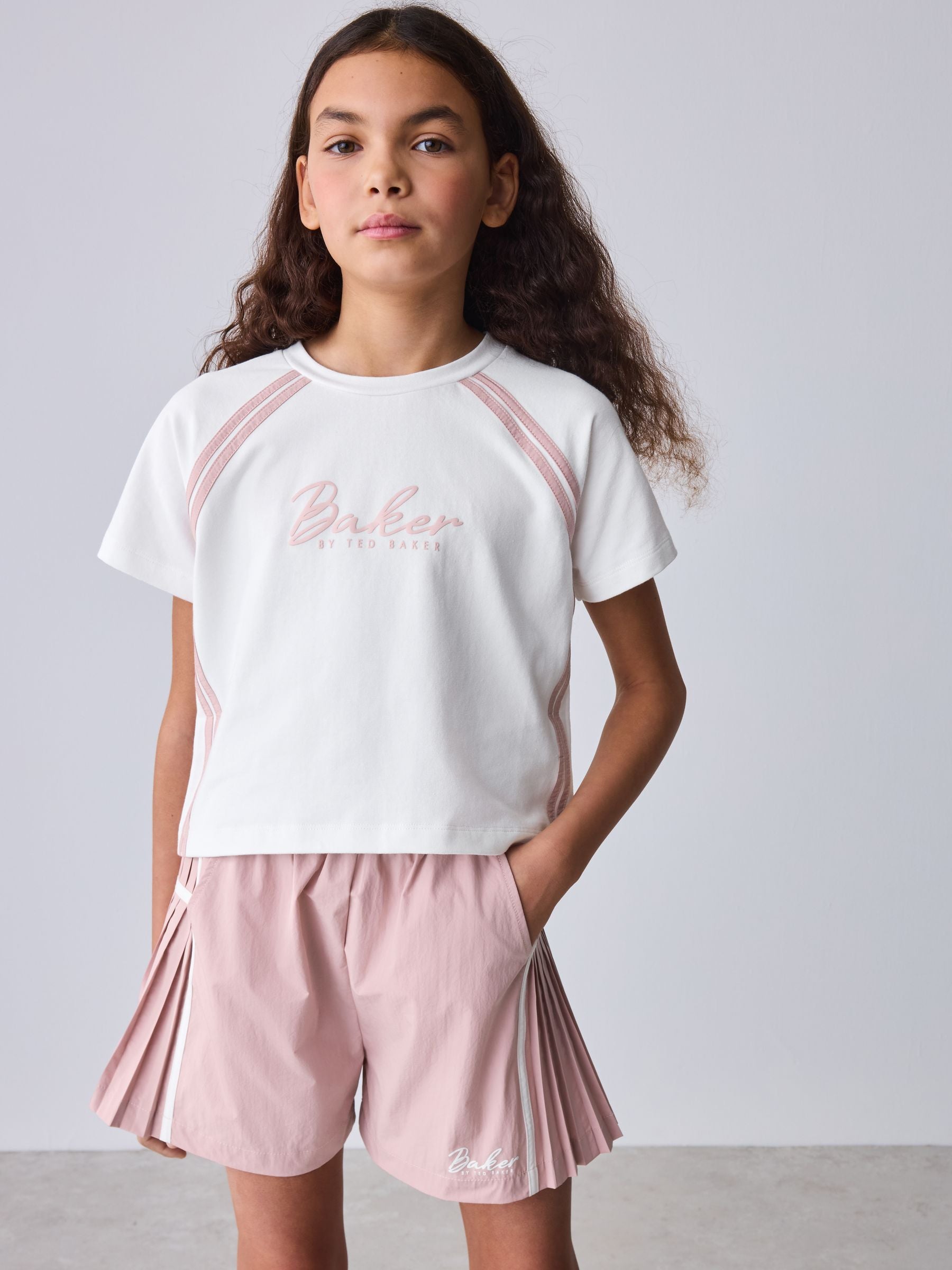 Baker by Ted Baker Pink/White Sports T-Shirt & Skort Set 2 Piece