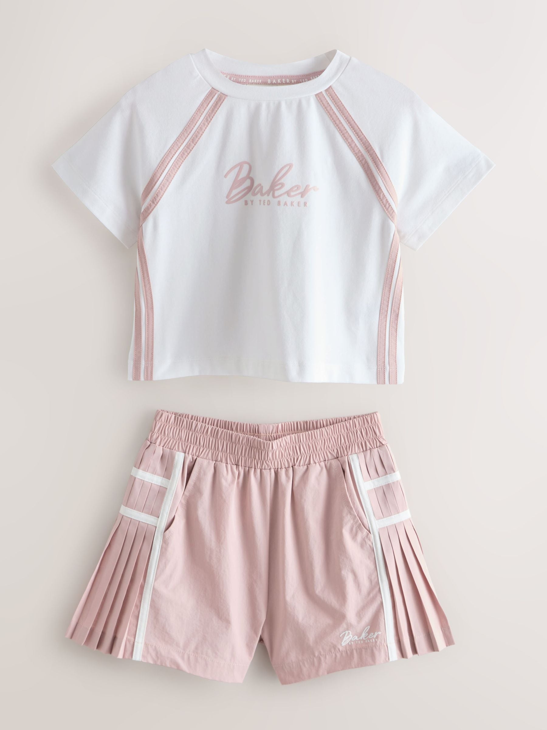 Baker by Ted Baker Pink/White Sports T-Shirt & Skort Set 2 Piece