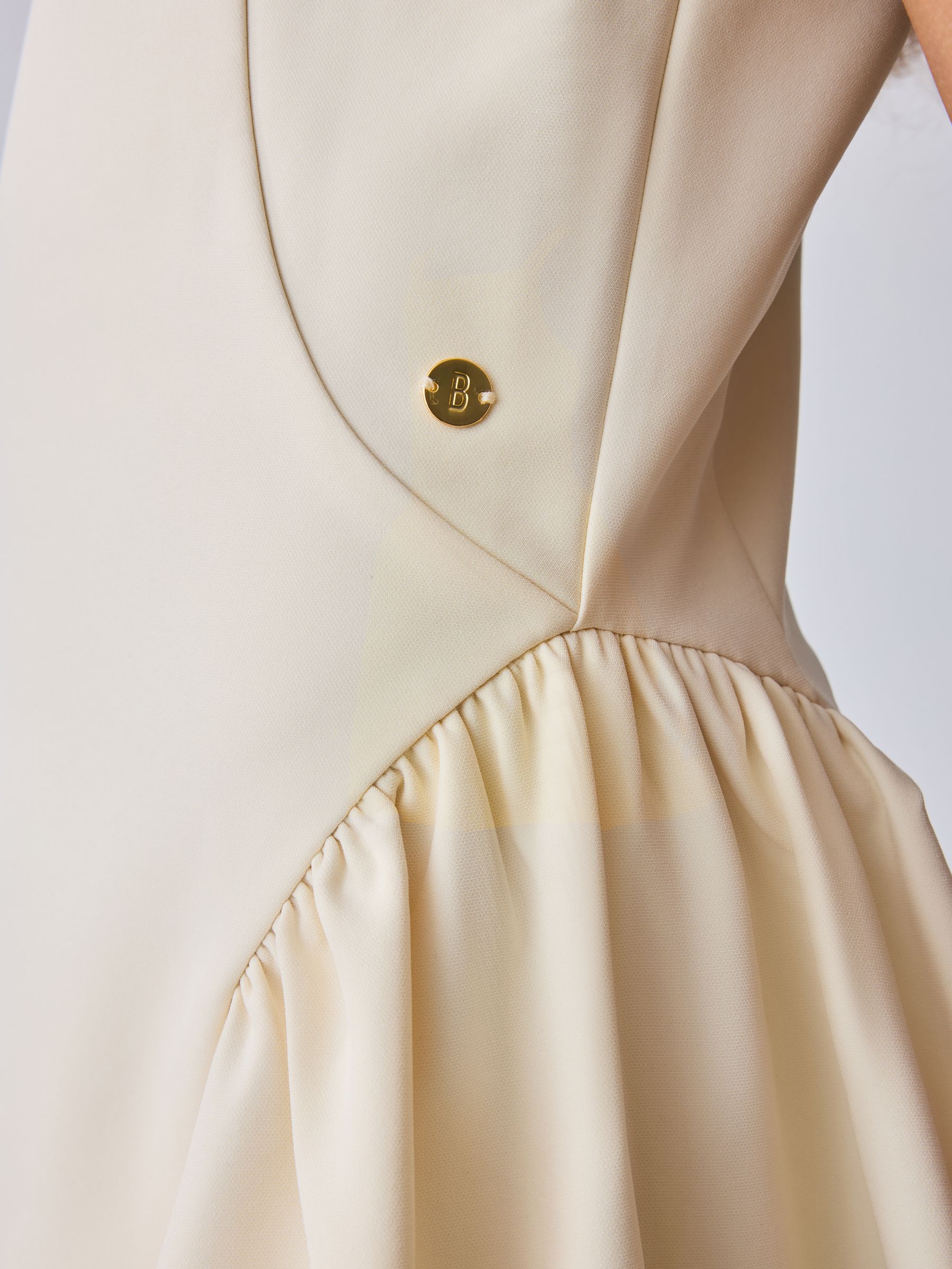 Baker by Ted Baker Structured Double Strap Skater Yellow Dress