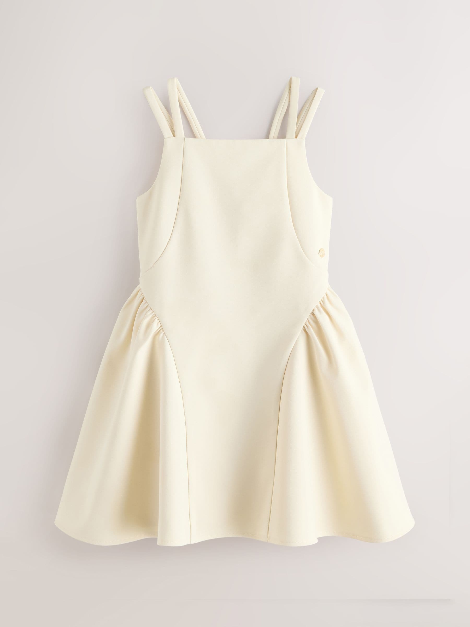 Baker by Ted Baker Structured Double Strap Skater Yellow Dress