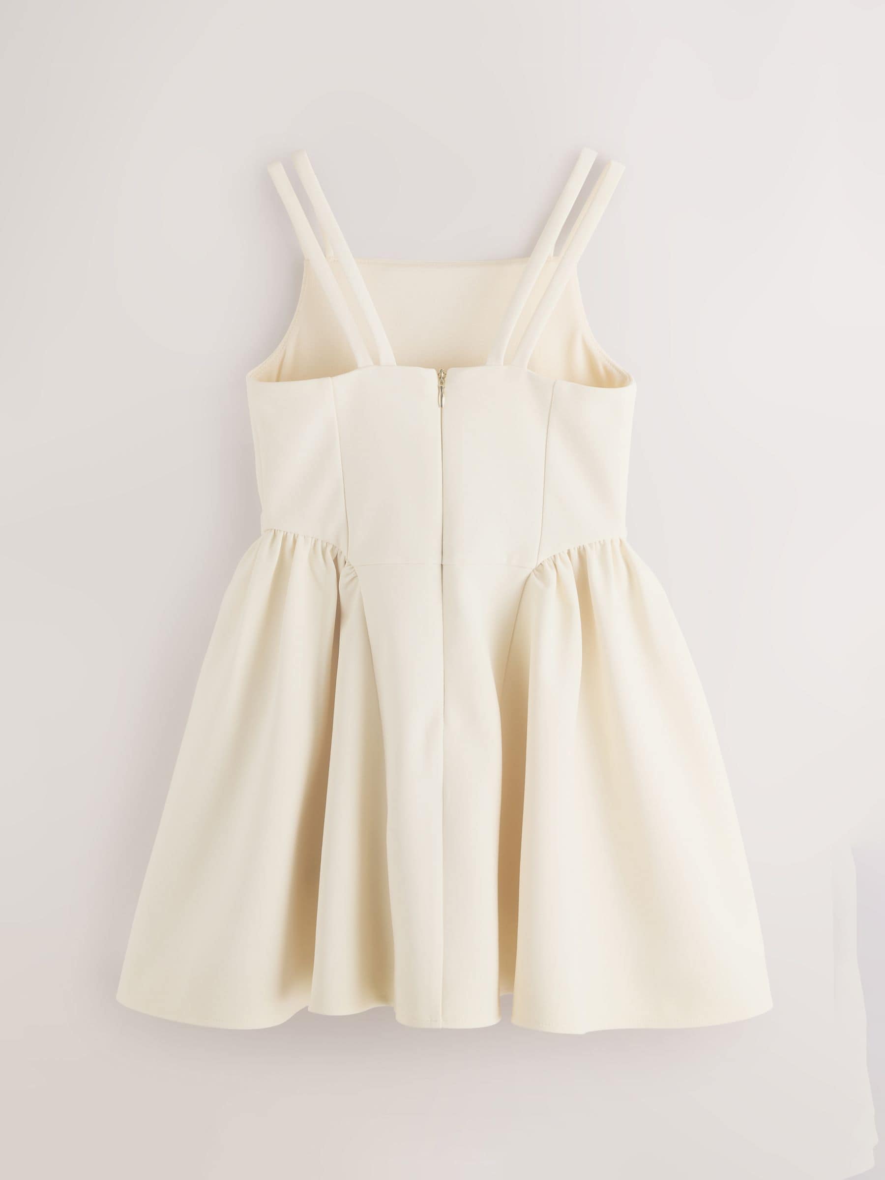 Baker by Ted Baker Structured Double Strap Skater Yellow Dress