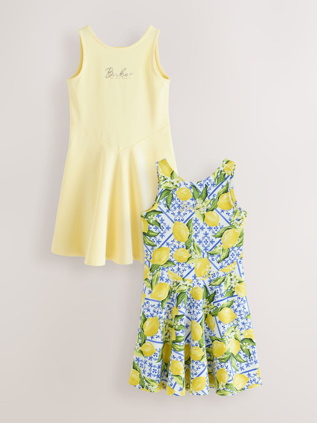 Baker by Ted Baker Yellow Printed Jersey Dresses 2 Pack