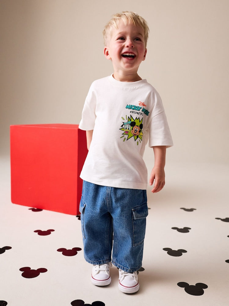 White Mickey Mouse Short Sleeve T-Shirt (3mths-8yrs) - Image 2 of 3